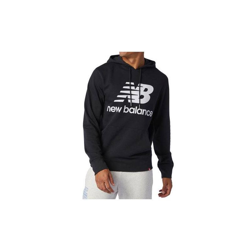 Sweat Homme Newbalance Nb Essentials Stacked Logo Hoodie - MT03558-BK