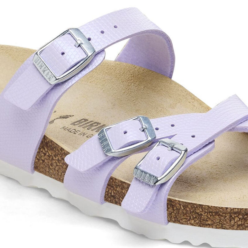 Mule Femme Birkenstock Franca Bf Shiny Lizard Purple Fog