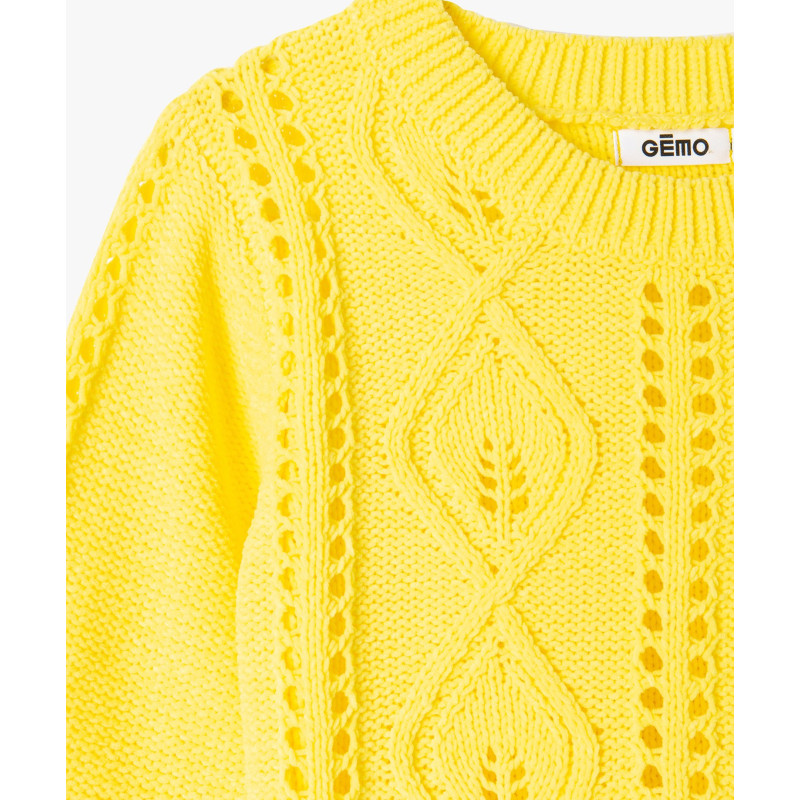 2415001 PULL JAUNE Polyester