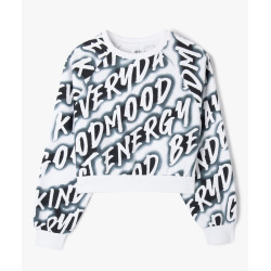 SWEAT IMPRIME FOND BL Coton Coton