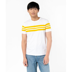 TEE-SHIRT RAYE JAUNE Coton