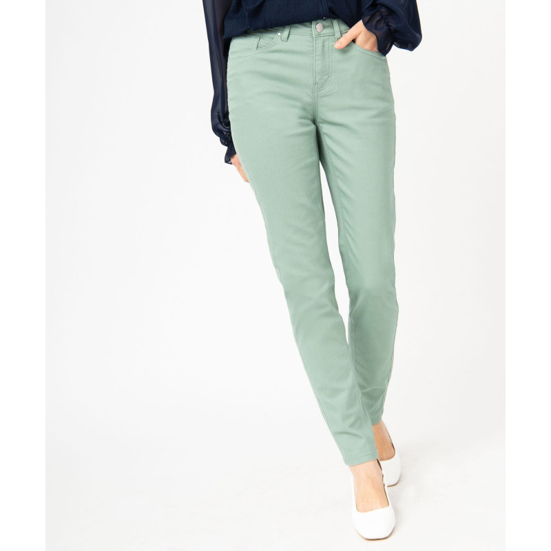 PANTALON VERT D'EAU Coton