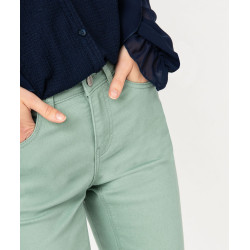 PANTALON VERT D'EAU Coton