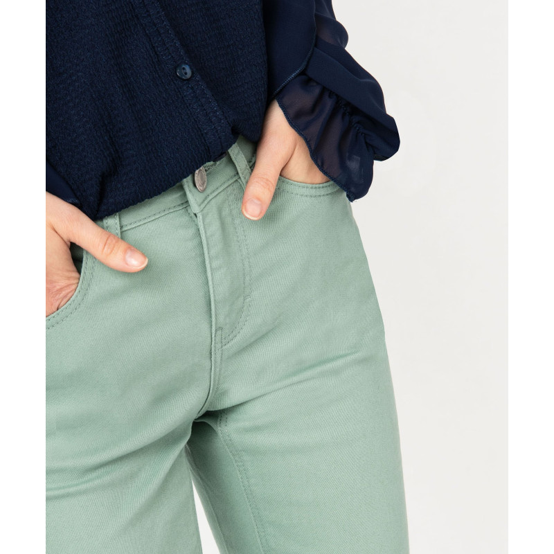 PANTALON VERT D'EAU Coton