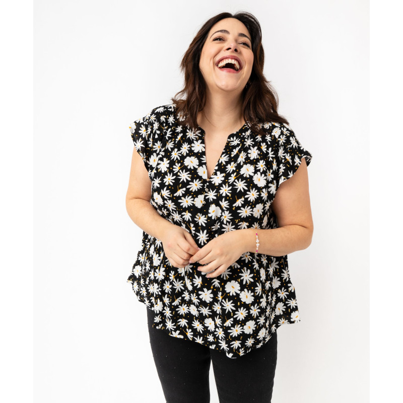 BLOUSE AOP FLEURS Viscose BLOUSE AOP FLEURS Viscose