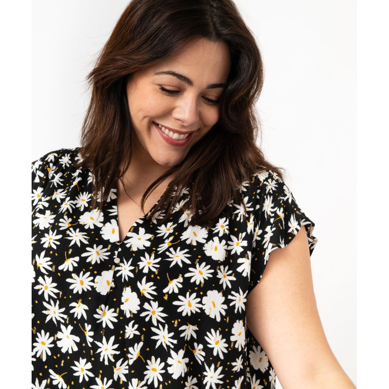 BLOUSE AOP FLEURS Viscose BLOUSE AOP FLEURS Viscose