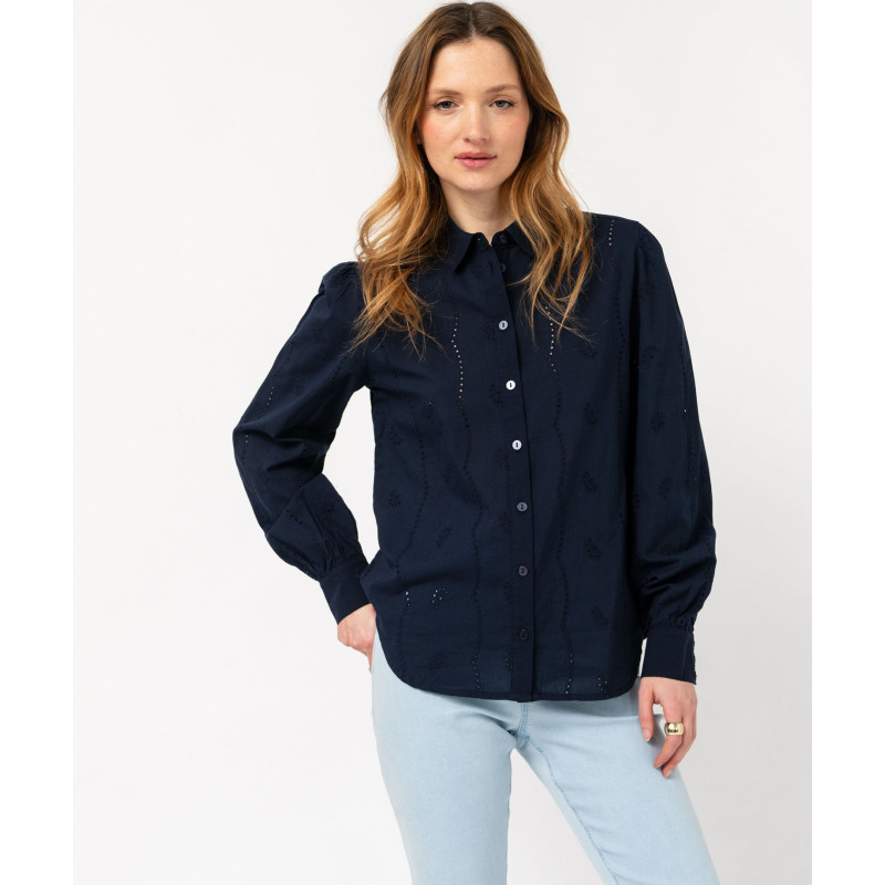 CHEMISE BLEU MARINE Coton