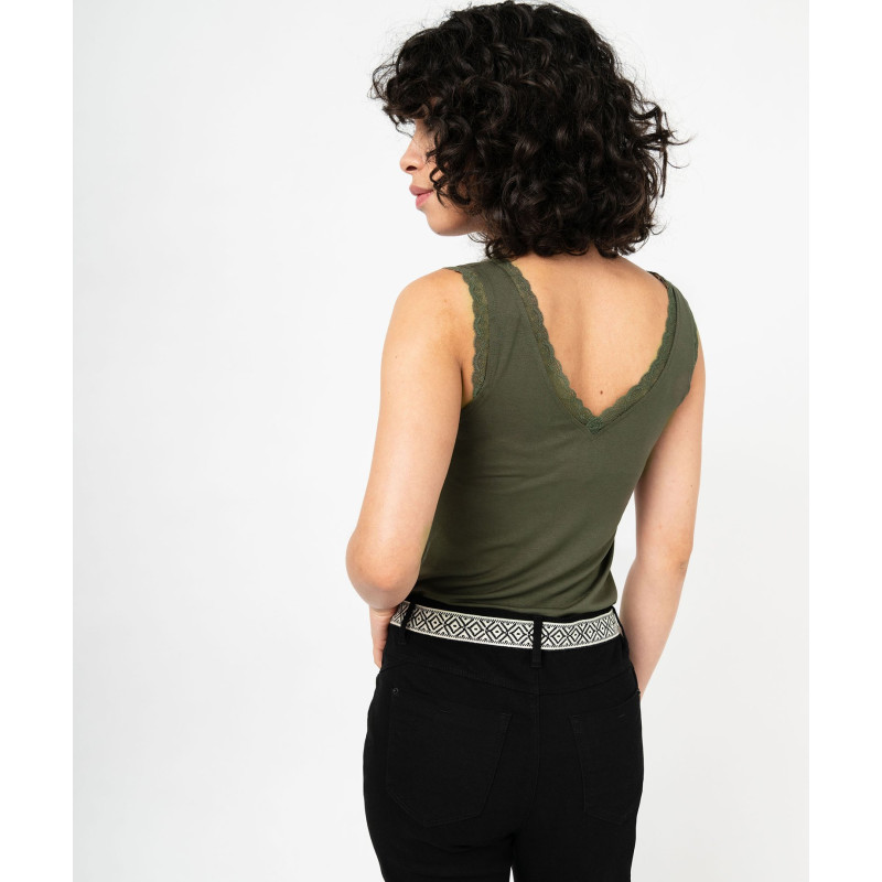 TEE-SHIRT VERT KAKI Viscose TEE-SHIRT VERT KAKI Viscose