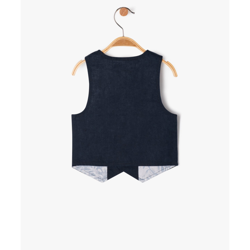 GILET BLEU Lin Coton