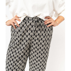 PANTALON AOP NOIR/BLANC Viscose