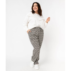 PANTALON AOP NOIR/BLANC Viscose