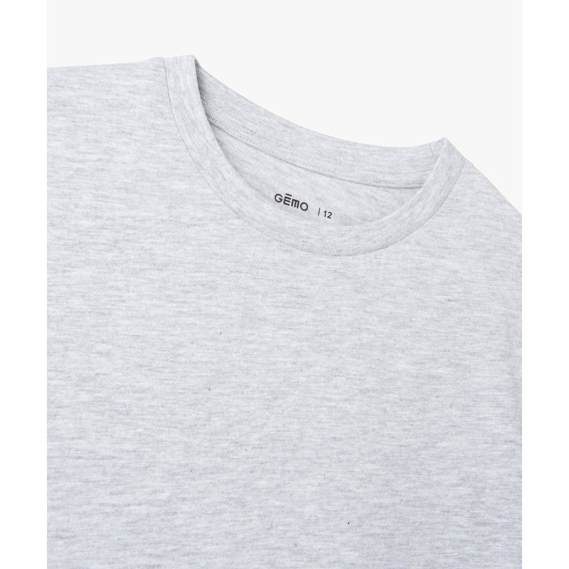 TEE-SHIRT GRIS CHINE MOYE Coton