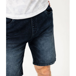 Bermuda en jean stretch ample à taille élastique homme