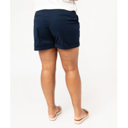 Short en toile avec ceinture tissée femme grande taille