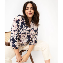 Blouse manches longues en viscose fleurie femme grande taille Blouse manches longues en viscose fleurie femme grande taille