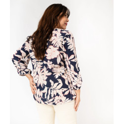 Blouse manches longues en viscose fleurie femme grande taille Blouse manches longues en viscose fleurie femme grande taille
