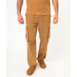 Pantalon cargo en lin à taille élastiquée homme