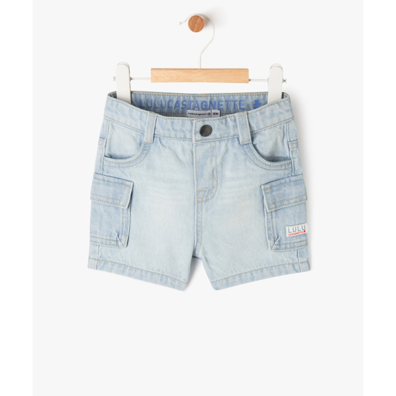 Short en jean avec poches à rabat bébé garçon - LuluCastagnette Short en jean avec poches à rabat bébé garçon - LuluCastagnette