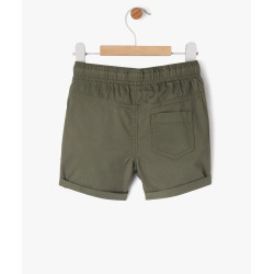 Bermuda en toile à taille élastiquée bébé garçon Bermuda en toile à taille élastiquée bébé garçon