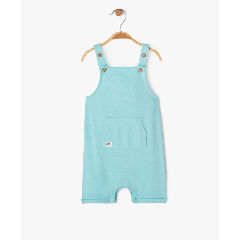 Salopette courte bébé garçon en jersey de coton Salopette courte bébé garçon en jersey de coton