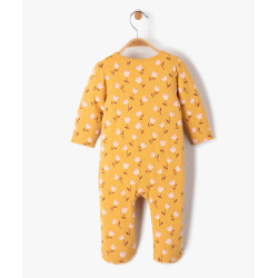 Pyjama bébé en coton à zip ventral et motif fleuri