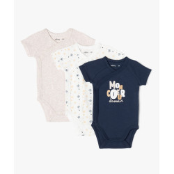 Body manches courtes fermeture croisÃ©e bÃ©bÃ© (lot de 3)