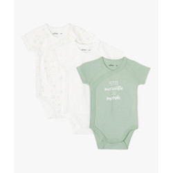 Body manches courtes fermeture croisÃ©e bÃ©bÃ© (lot de 3)