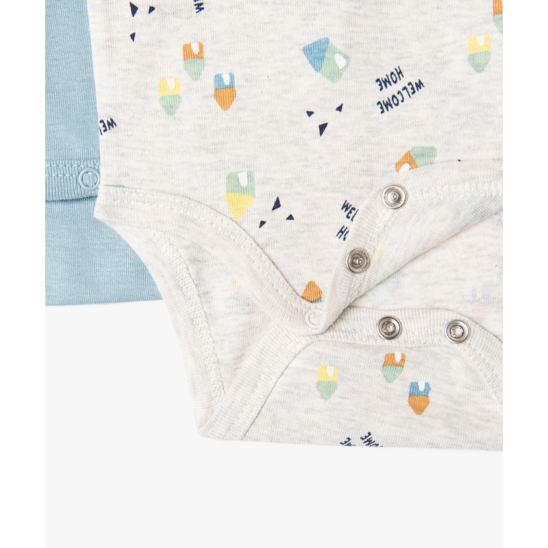 Body à manches courtes à motifs maison bébé garçon (lot de 3)