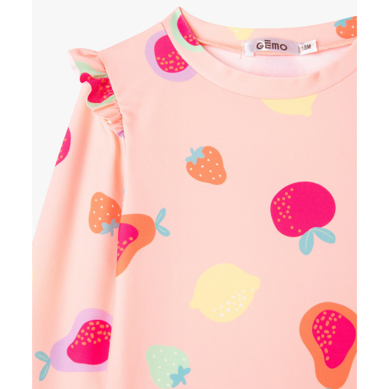 Tee-shirt de bain anti UV à motifs fruits bébé fille Tee-shirt de bain anti UV à motifs fruits bébé fille