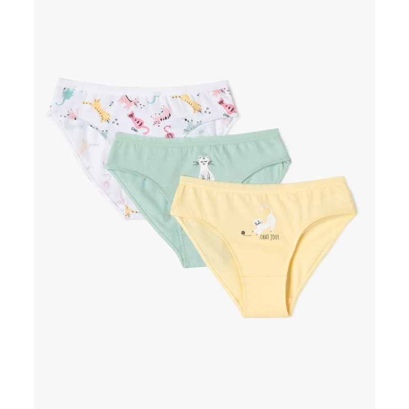 Culottes à motifs chats fille (lot de 3)