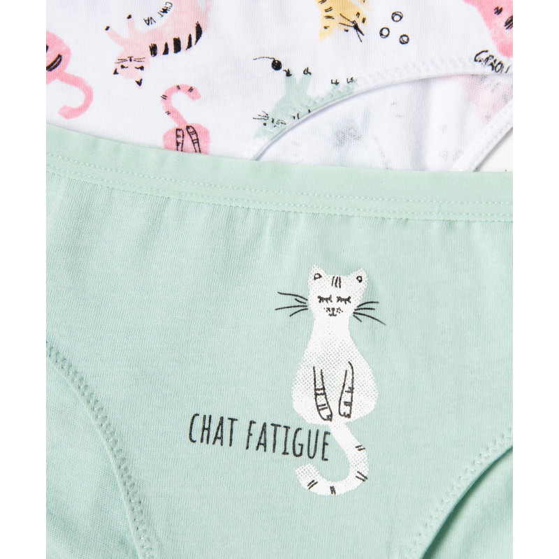 Culottes à motifs chats fille (lot de 3)