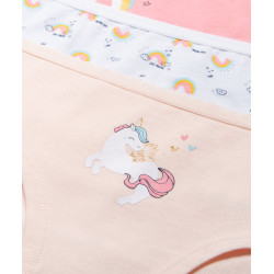 Shorty coton stretch imprimé licorne fille (lot de 3)