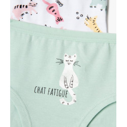 Shorties à motifs chats fille (lot de 3)