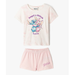 Pyjashort à motif Stitch et Angel fille - Disney