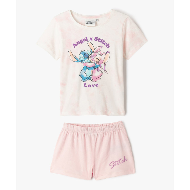 Pyjashort à motif Stitch et Angel fille - Disney