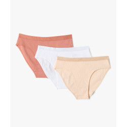 Culottes unies avec ceinture satinée fille (lot de 3)