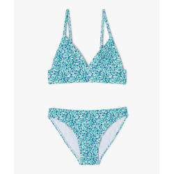 Maillot de bain 2 pièces à motifs fleuris fille