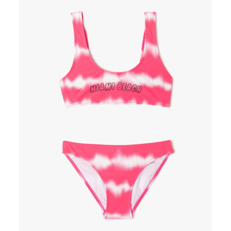 Maillot de bain 2 pièces fluo fille