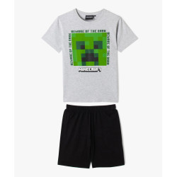 Pyjashort bicolore avec motif jeu vidéo garçon - Minecraft