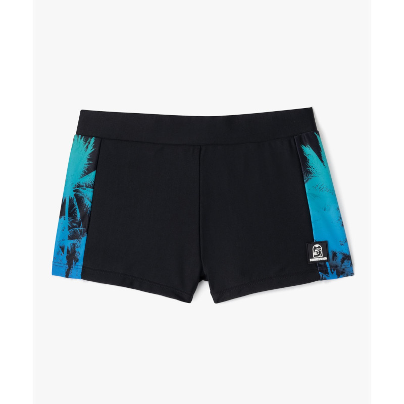 Maillot de bain boxer avec motifs palmiers sur les côtés garçon