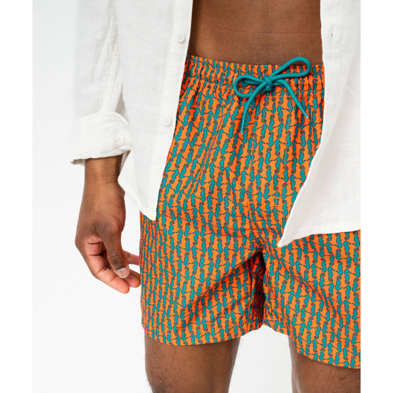 Short de bain imprimé hippocampes homme