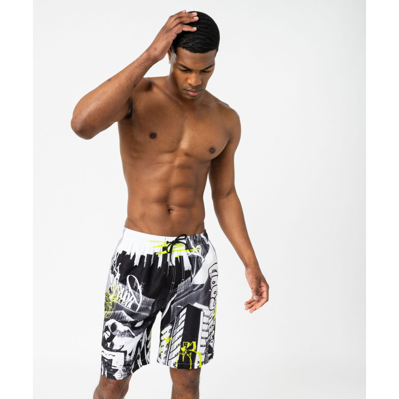 Short de surf imprimé graffiti homme