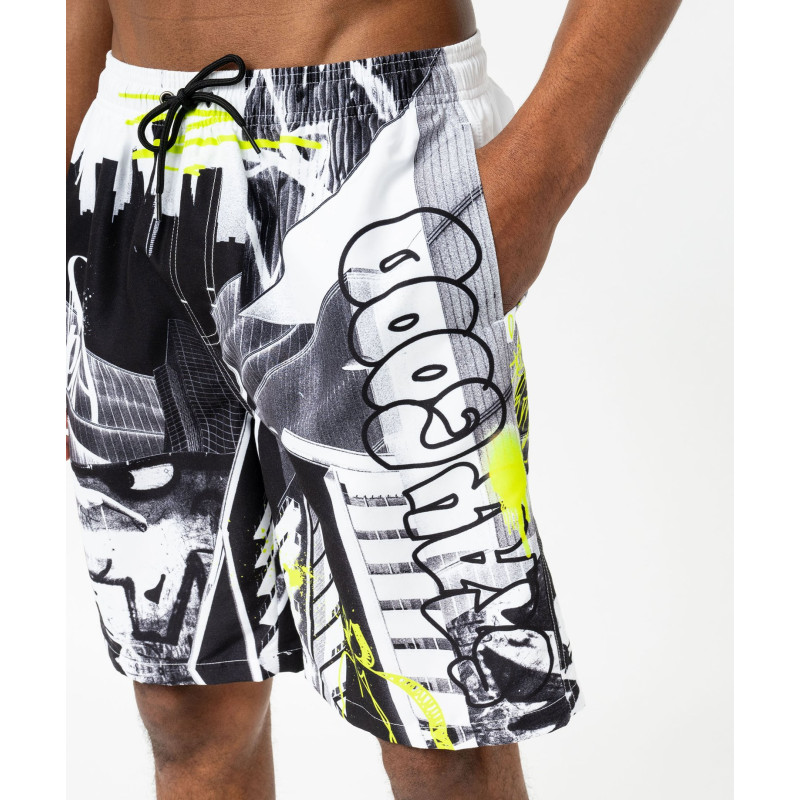 Short de surf imprimé graffiti homme