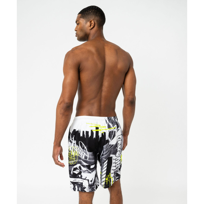 Short de surf imprimé graffiti homme