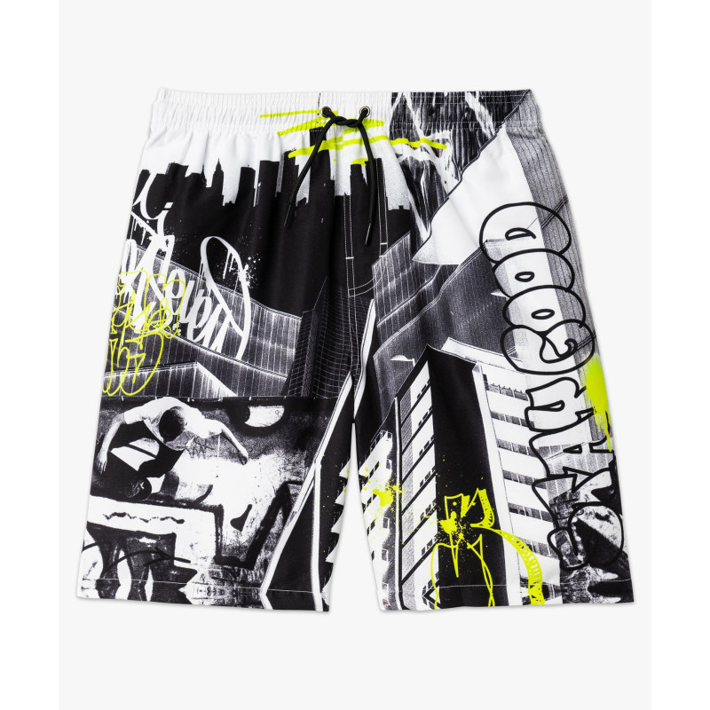 Short de surf imprimé graffiti homme