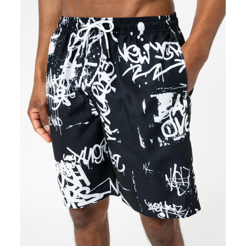 Short de surf imprimé graffiti homme