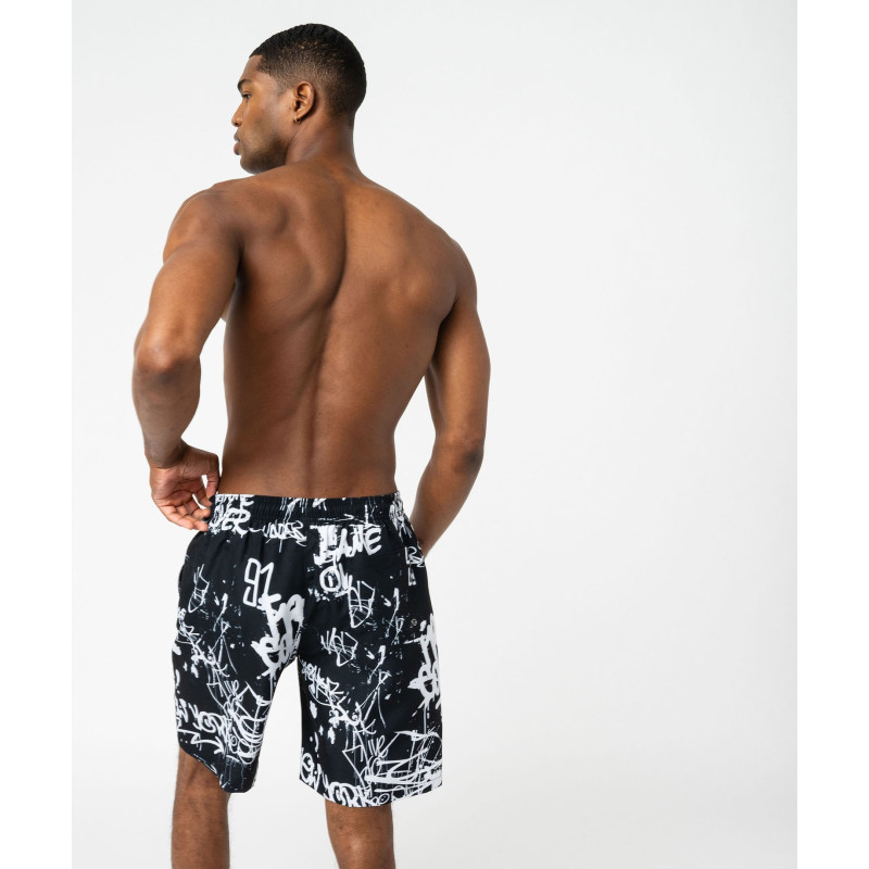 Short de surf imprimé graffiti homme