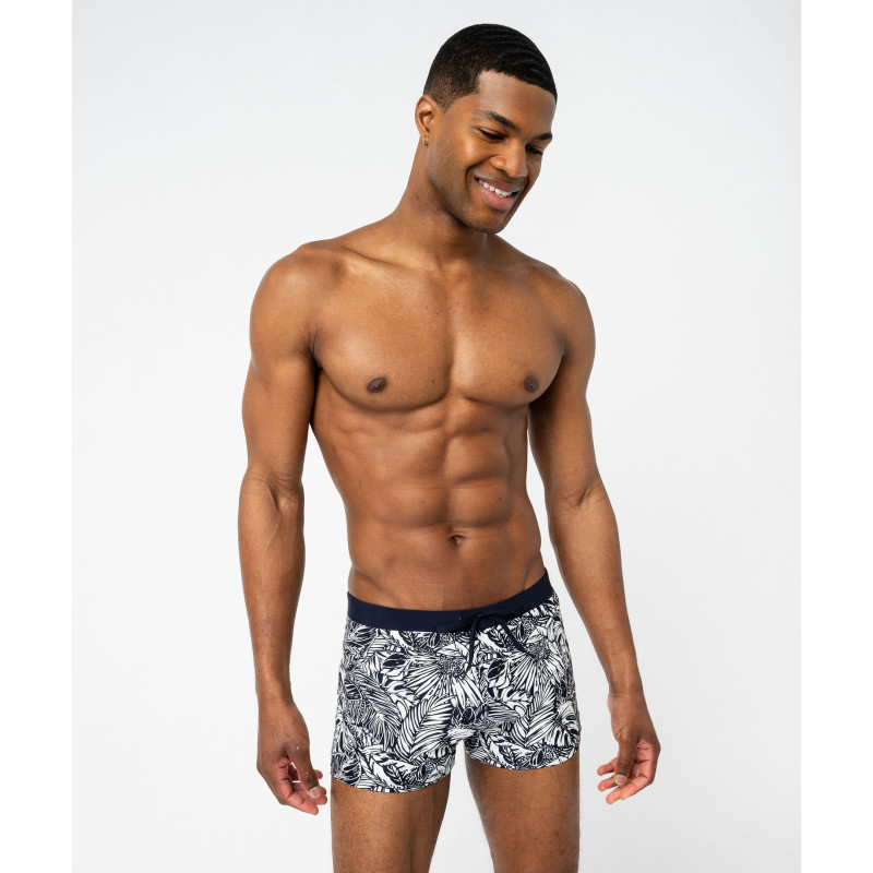 Maillot de bain boxer imprimé tropical homme