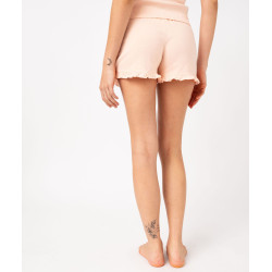 Short de pyjama avec finitions froncées femme Short de pyjama avec finitions froncées femme