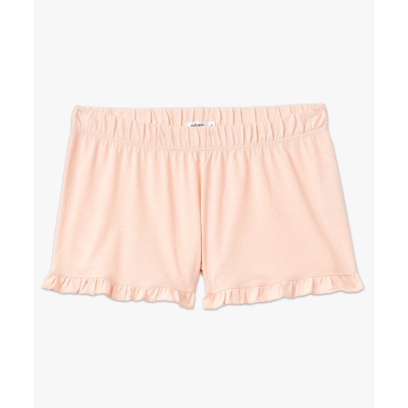 Short de pyjama avec finitions froncées femme Short de pyjama avec finitions froncées femme